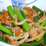 シャキシャキ野菜ともっちり納豆の醤油炒め